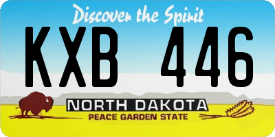 ND license plate KXB446