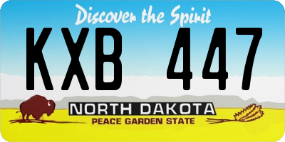 ND license plate KXB447