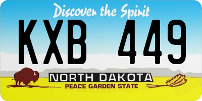 ND license plate KXB449