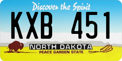 ND license plate KXB451