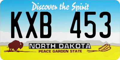 ND license plate KXB453