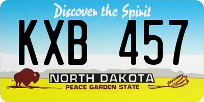 ND license plate KXB457
