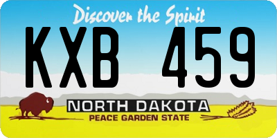 ND license plate KXB459