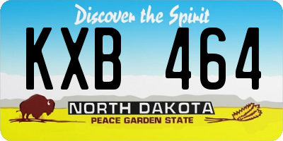 ND license plate KXB464
