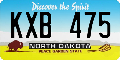 ND license plate KXB475