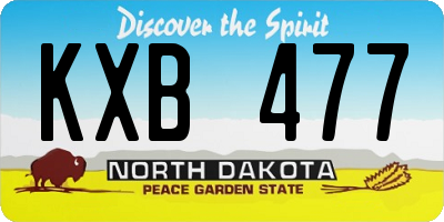 ND license plate KXB477