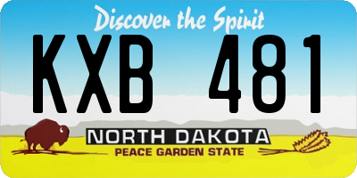 ND license plate KXB481