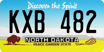 ND license plate KXB482