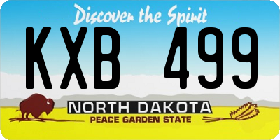 ND license plate KXB499
