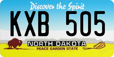 ND license plate KXB505