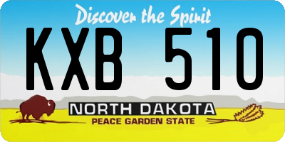 ND license plate KXB510