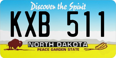 ND license plate KXB511
