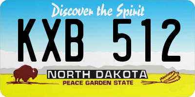 ND license plate KXB512