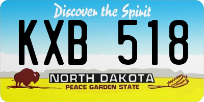 ND license plate KXB518