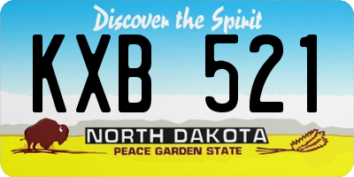 ND license plate KXB521
