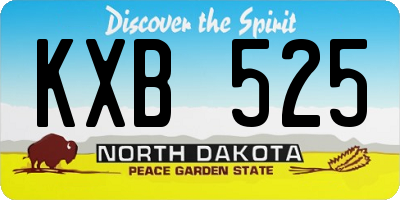 ND license plate KXB525