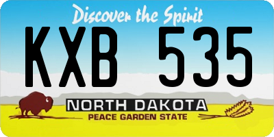 ND license plate KXB535