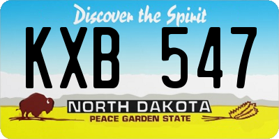 ND license plate KXB547