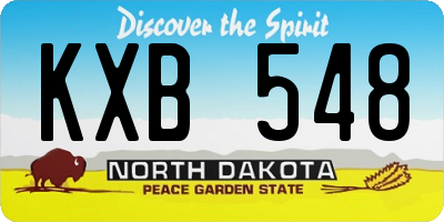 ND license plate KXB548