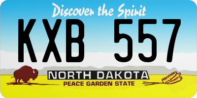ND license plate KXB557