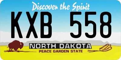 ND license plate KXB558