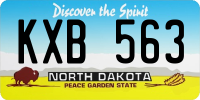 ND license plate KXB563