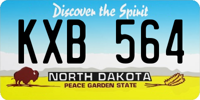 ND license plate KXB564