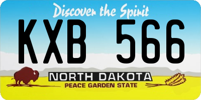 ND license plate KXB566