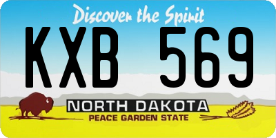 ND license plate KXB569