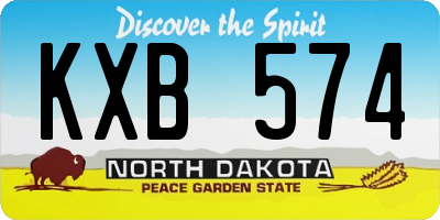ND license plate KXB574