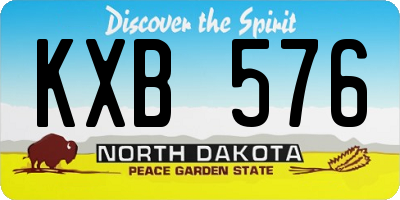 ND license plate KXB576