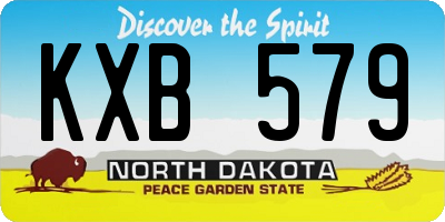 ND license plate KXB579