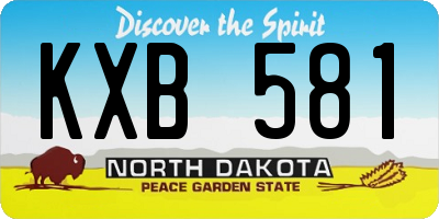 ND license plate KXB581