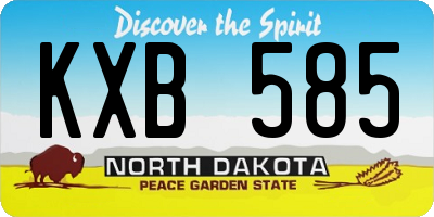 ND license plate KXB585