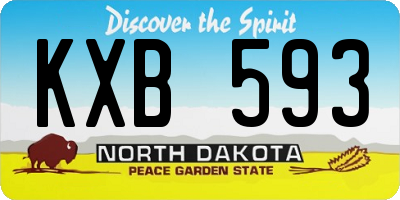 ND license plate KXB593