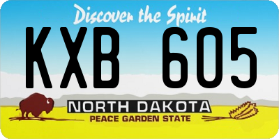 ND license plate KXB605