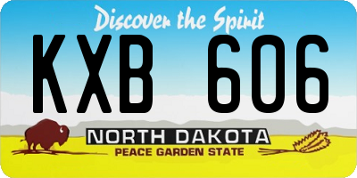 ND license plate KXB606