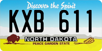 ND license plate KXB611