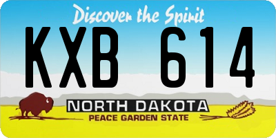 ND license plate KXB614