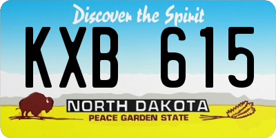 ND license plate KXB615