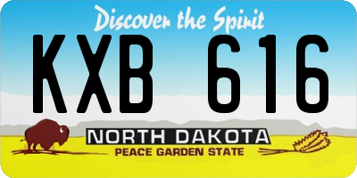 ND license plate KXB616