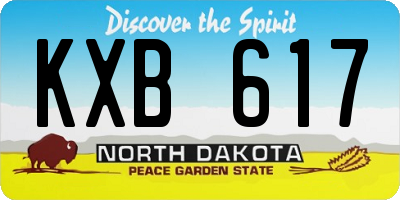 ND license plate KXB617