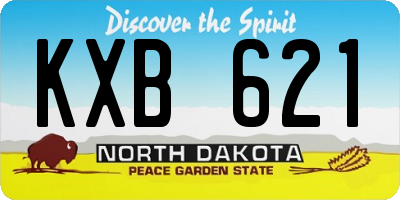 ND license plate KXB621