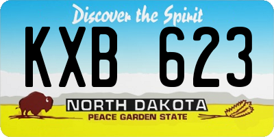 ND license plate KXB623