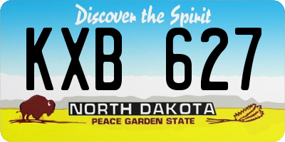 ND license plate KXB627