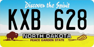 ND license plate KXB628