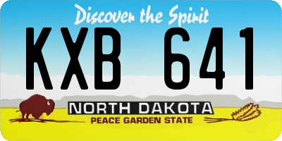 ND license plate KXB641