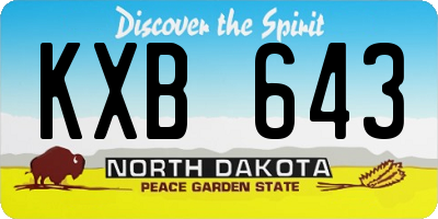 ND license plate KXB643