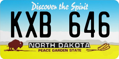 ND license plate KXB646