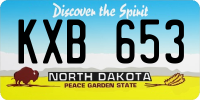 ND license plate KXB653